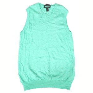 J. Crew 100% Cashmere Knit Tank Green Aqua Sleeveless Top